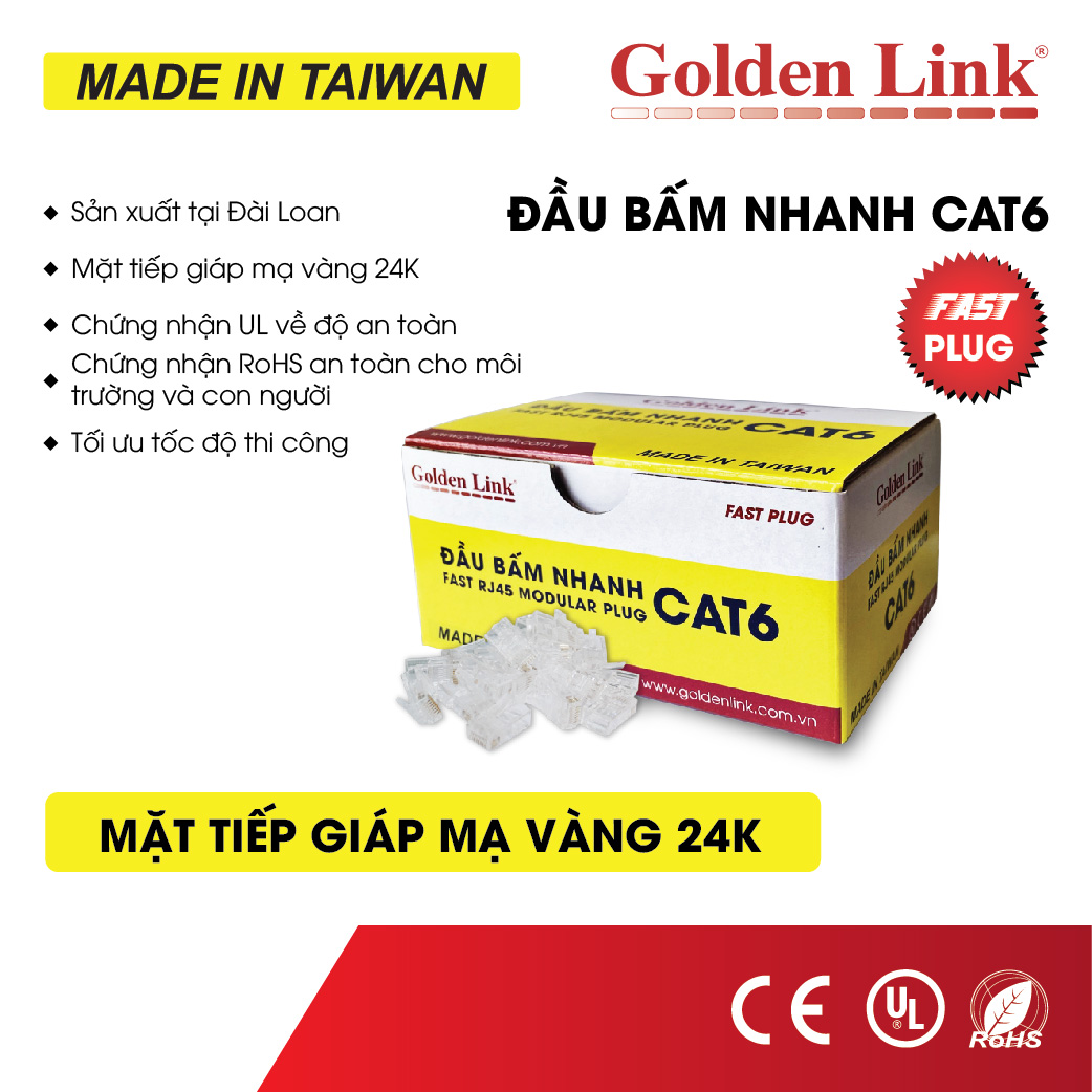 Hạt mạng xuyên thấu Goldenlink CAT6