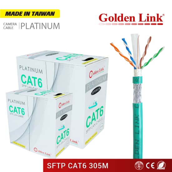 CÁP MẠNG GOLDEN LINK PLATINUM SFTP CAT 6 - MADE IN TAIWAN