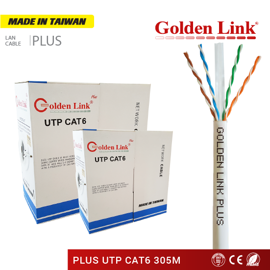 CÁP MẠNG GOLDEN LINK PLUS UTP CAT 6 MADE IN TAIWAN