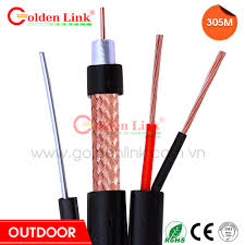 Cáp đồng trục Golden Link RG6+2DC Outdoor 305M