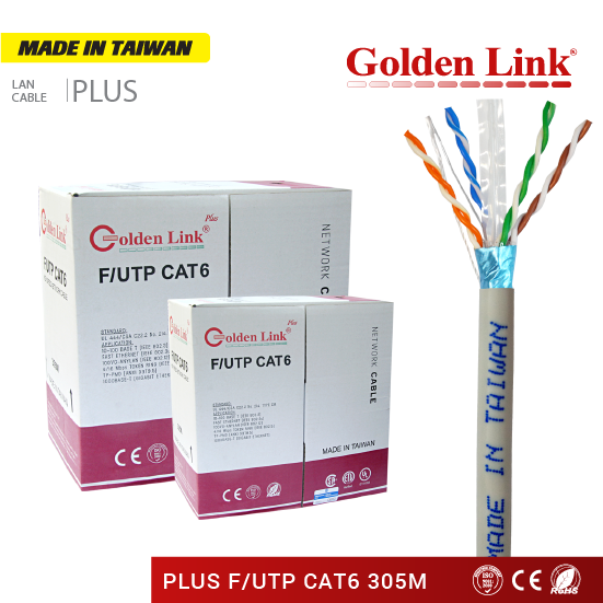 CÁP MẠNG GOLDEN LINK PLUS F/UTP CAT 6 MADE IN TAIWAN